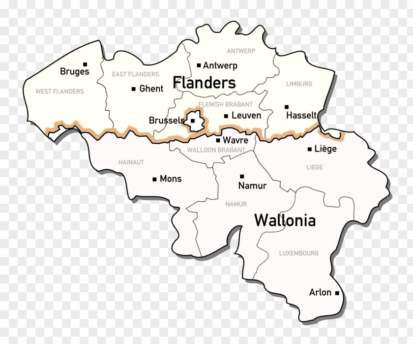 Map Wallonia Flanders Brussels Leuven PNG