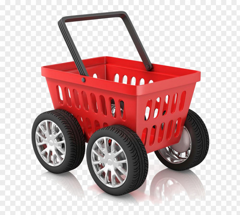 Red Shopping Cart Stock Illustration Wheel Photography PNG