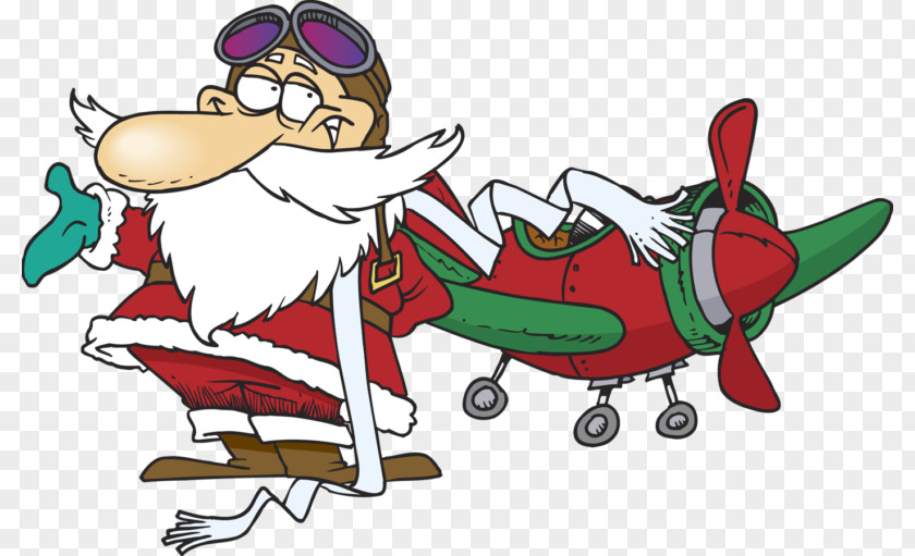 Santa Claus Airplane Flight Clip Art PNG