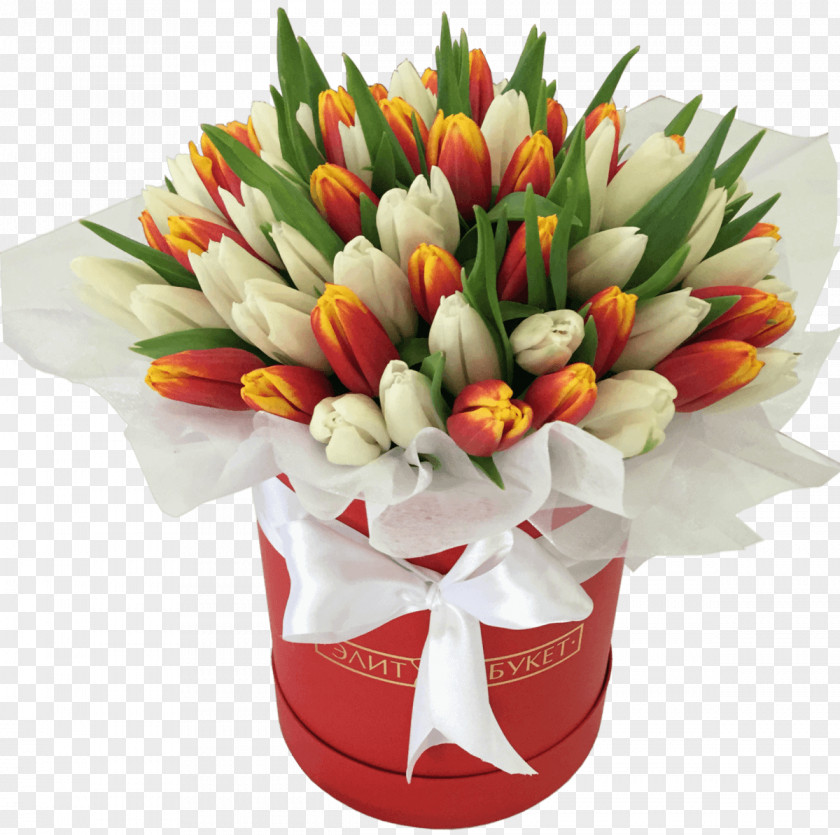 Tulip Flower Bouquet V Korobke Cut Flowers PNG