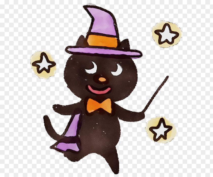 Cartoon Witch Hat Broom PNG