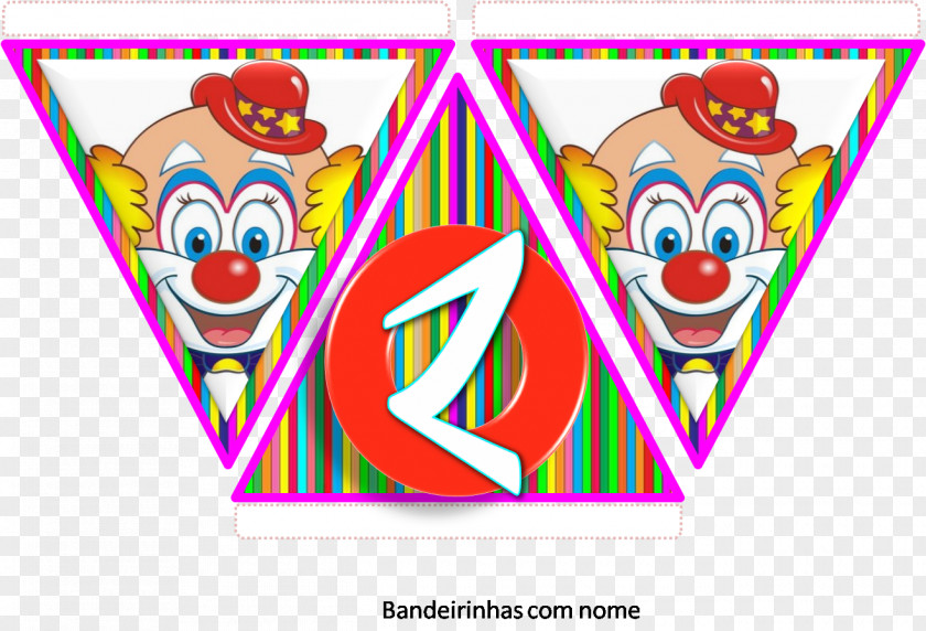 Clown Party Birthday July Font PNG