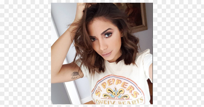 Hair Anitta Brown Lob Long PNG