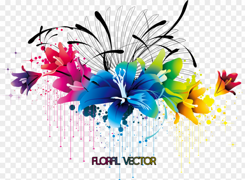 Cool Trend Vector Material Flower Clip Art PNG
