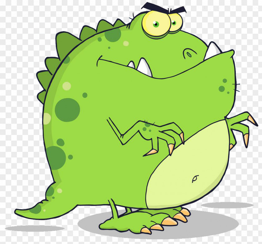 Fat Cartoon Dinosaur Monster Clip Art PNG