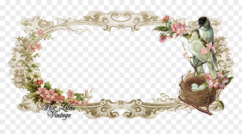 Flor Vintage Floral Design Bird Picture Frames Jewellery PNG