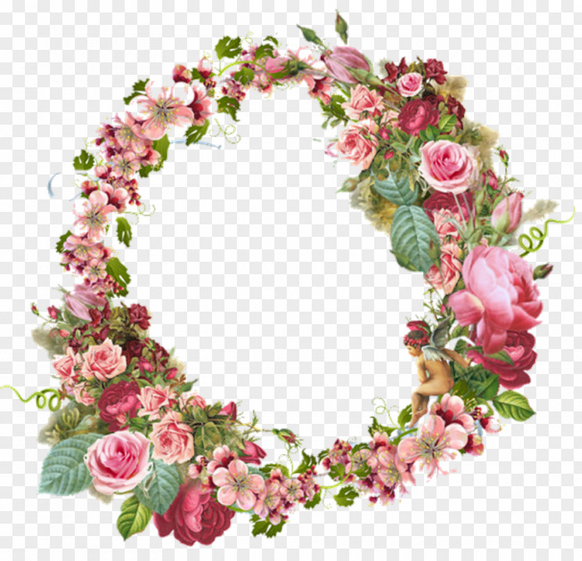 Floral Wreath Picture Frames Flower Vintage Clothing Rose Clip Art PNG