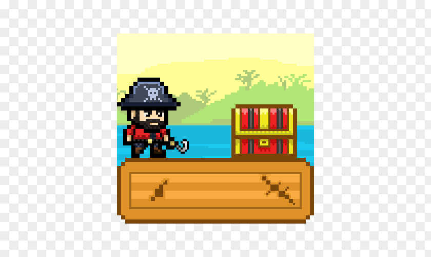 Hand-painted Sailing Pixel Art Piracy Game Pirates Versus Ninjas PNG