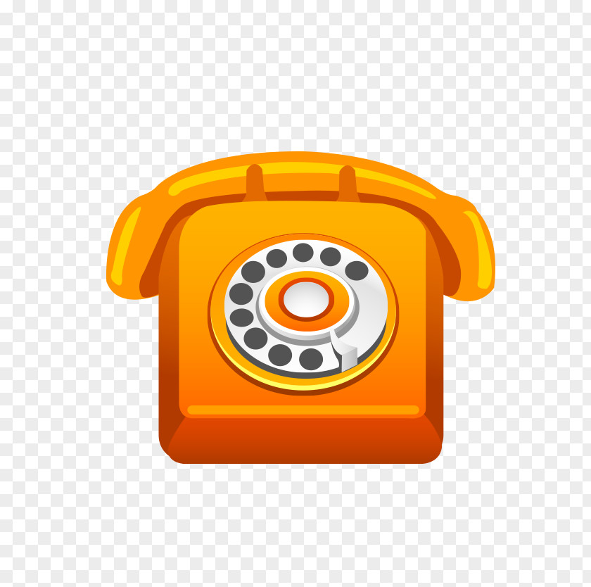 Orange Phone Telephone Cartoon PNG