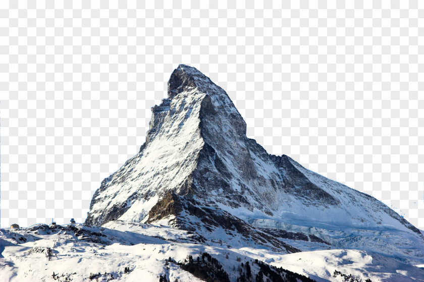 Real Snow Mountain Matterhorn Switzerland United Kingdom T-shirt Paper PNG
