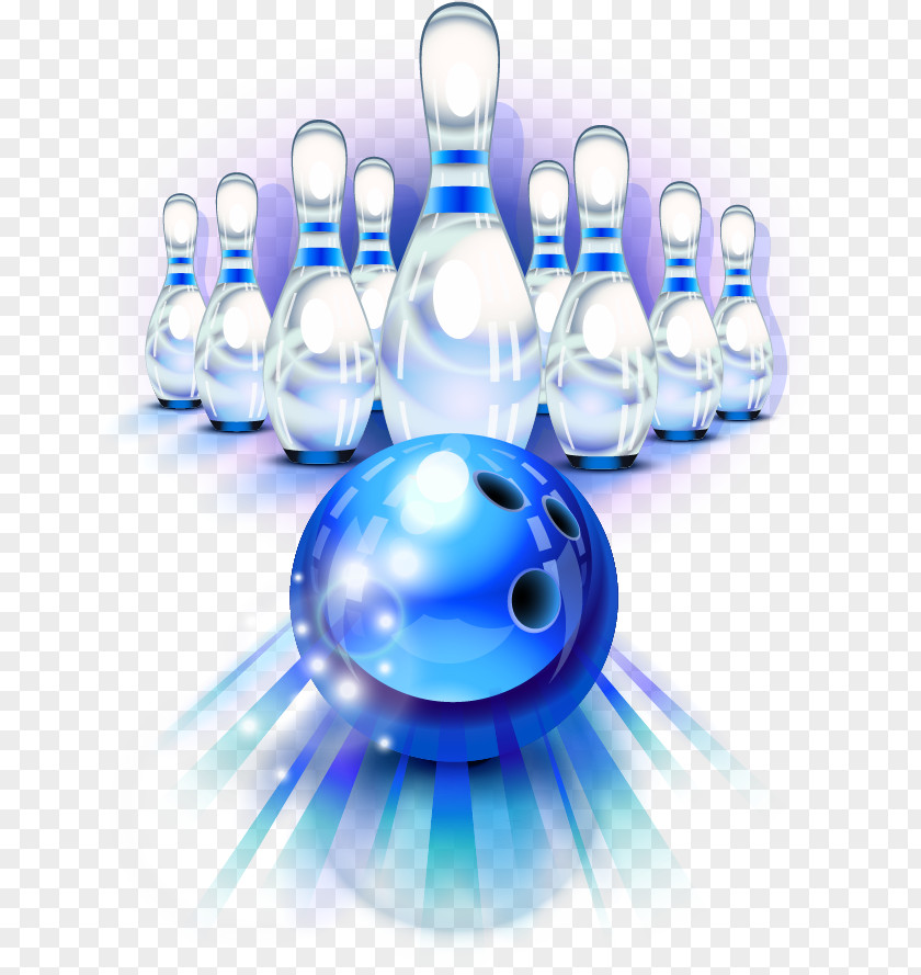 Blue Glare Bowling Ball Pin Download PNG