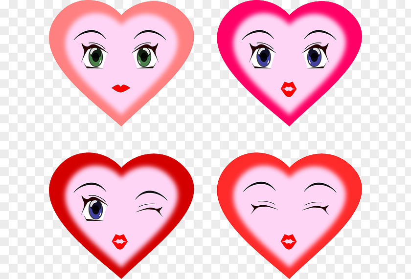 Cartoon Heart Smiley Emoticon Clip Art PNG