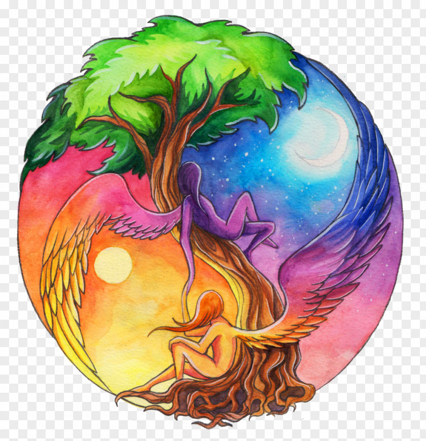 The Seventh Evening Of Moon Yin And Yang Earth Drawing PNG