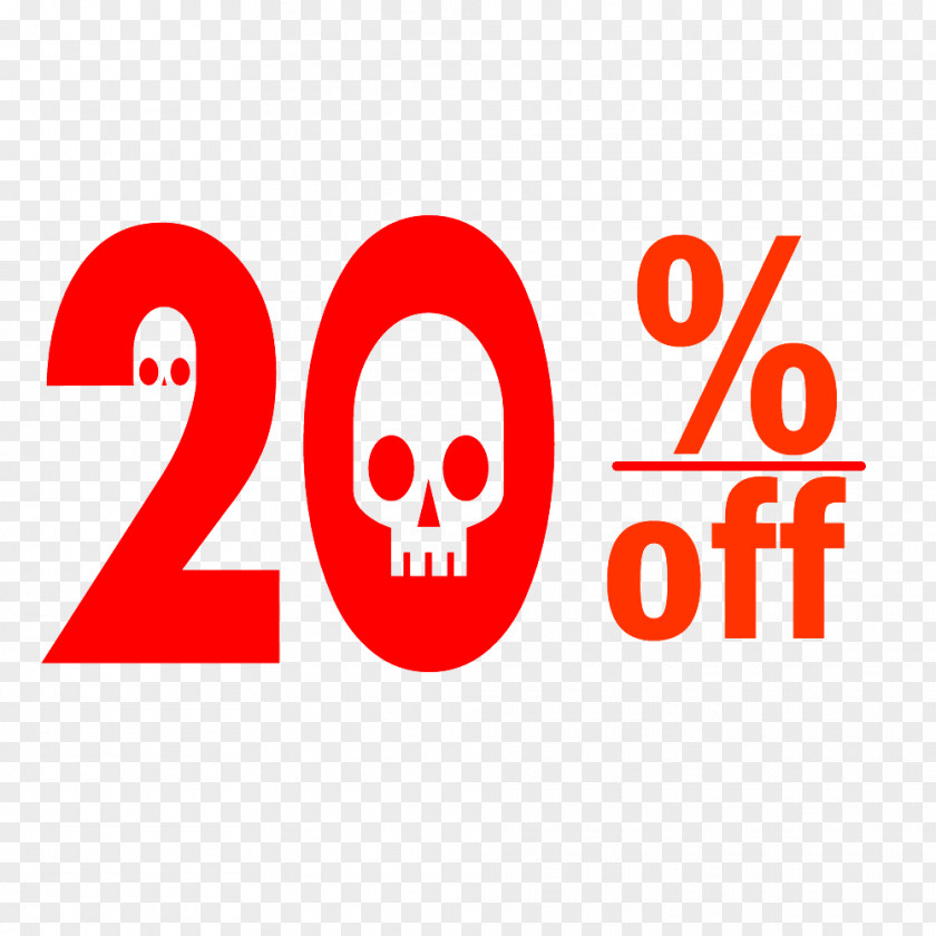 Halloween 20% Discount Tag. PNG