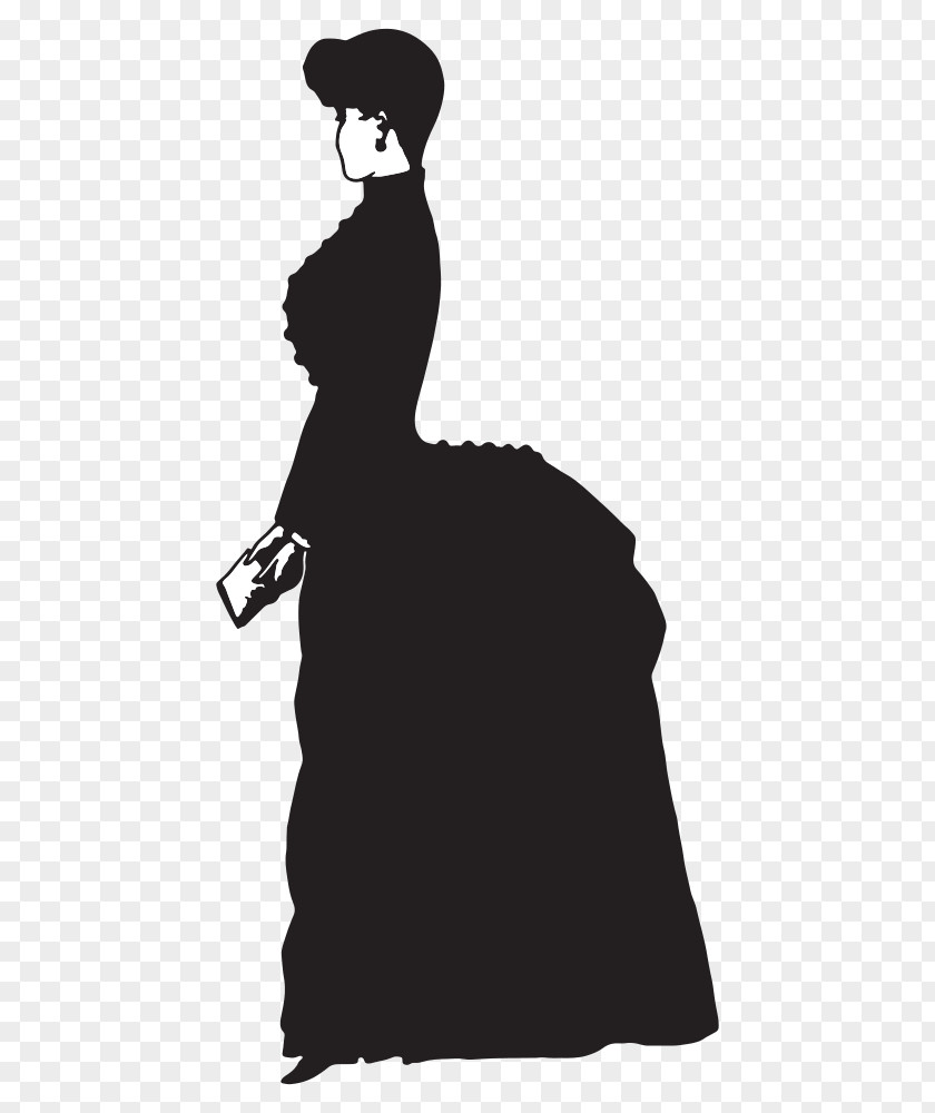 Victorian People Old Fashioned Silhouette Drawing PNG