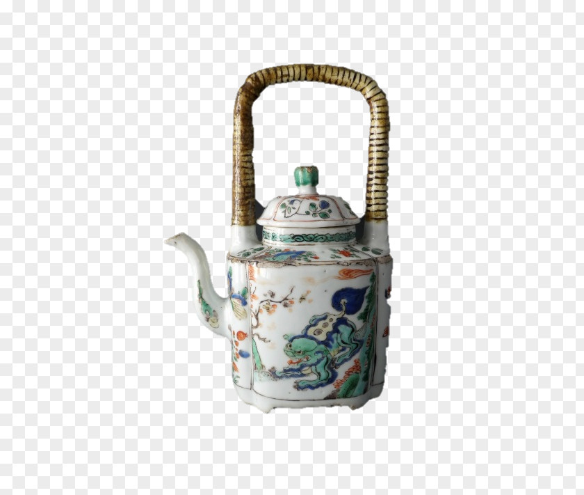 Chinese Antique Teapot Porcelain Satsuma Ware Ceramics PNG