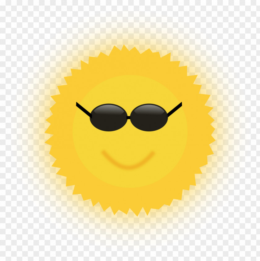 Free Sun Cliparts Smiley Yellow Cartoon Text Messaging Glasses PNG