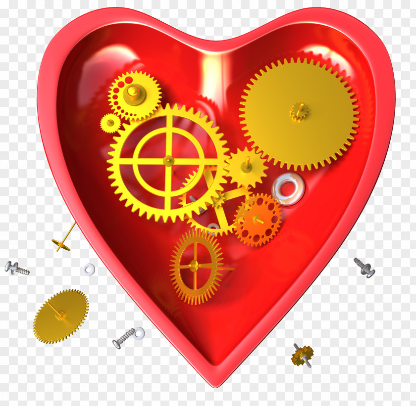Heart-shaped Metal Gears Clock Heart Stock Photography Gear PNG