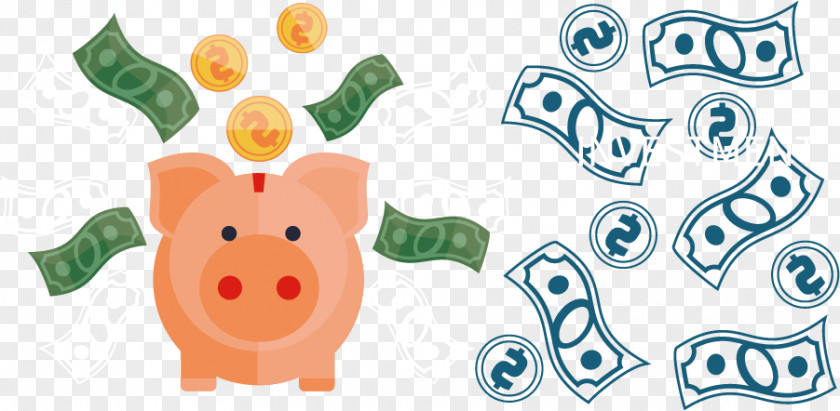 Vector Piggy Bank Domestic Pig Clip Art PNG