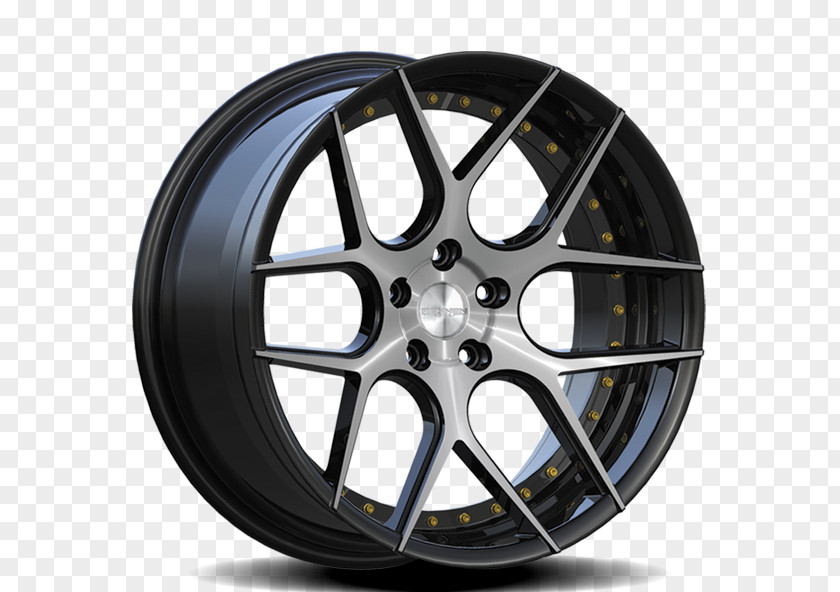 Staggered Car Wheel Tire Rim Spoke PNG