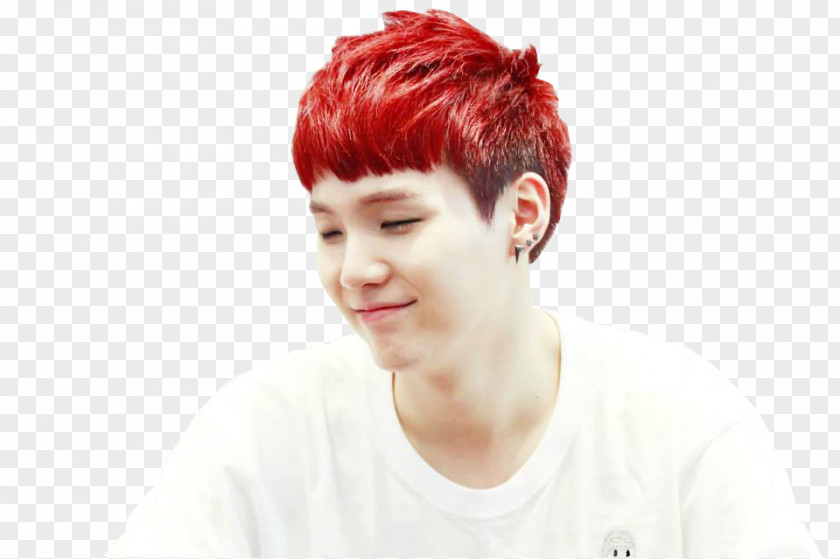 Suga BTS Red Hair Coloring PNG