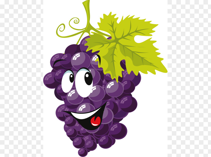 Happy Grape Cliparts Common Vine Cartoon Clip Art PNG