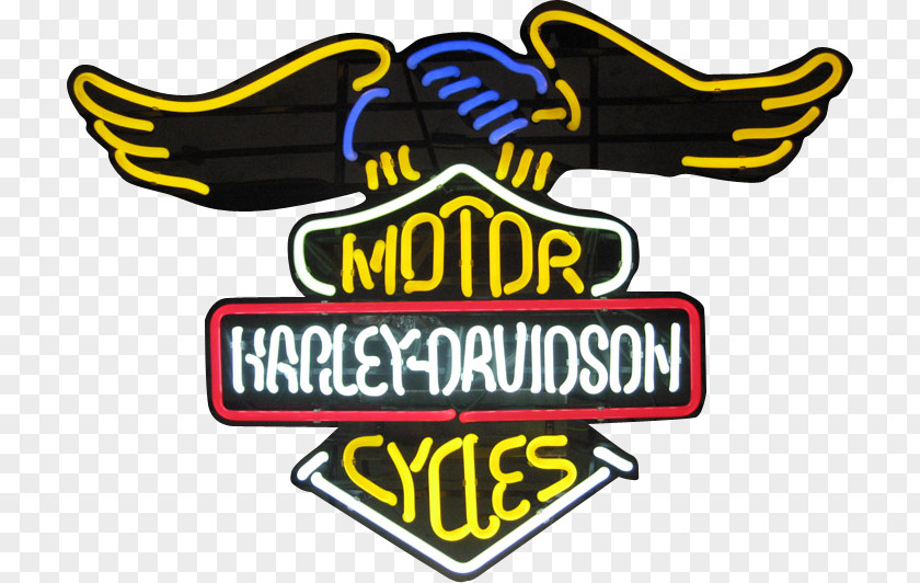 Motorcycle Neon Sign Logo Harley-Davidson Sticker PNG