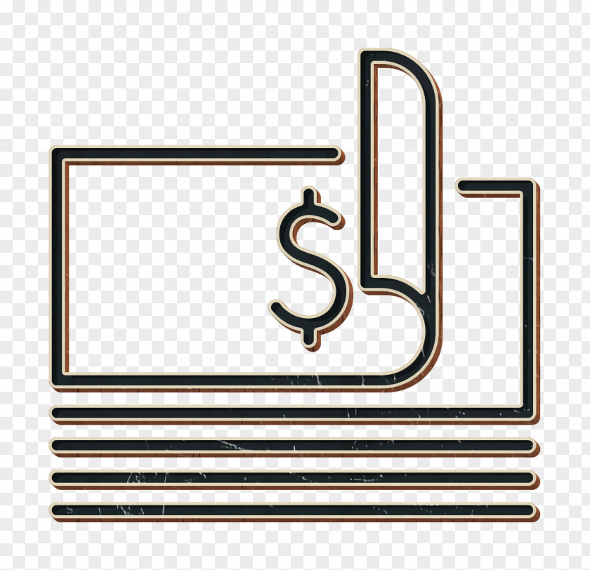 Rectangle Purse Icon Cash Currency Dollars PNG