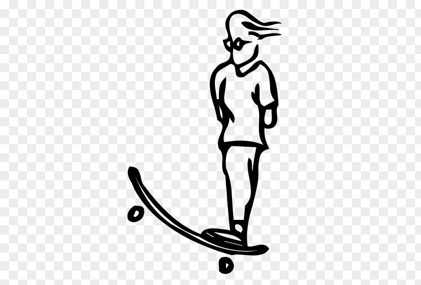 Skateboarding Blackandwhite Skateboard Equipment Standing Line Art PNG