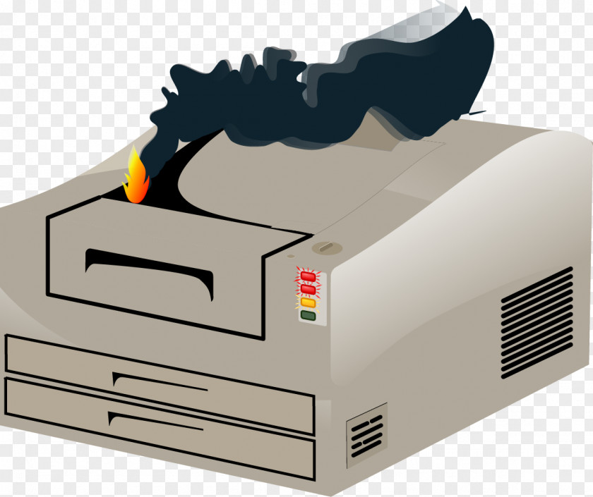 Vector Damaged Printer Laser Printing Clip Art PNG