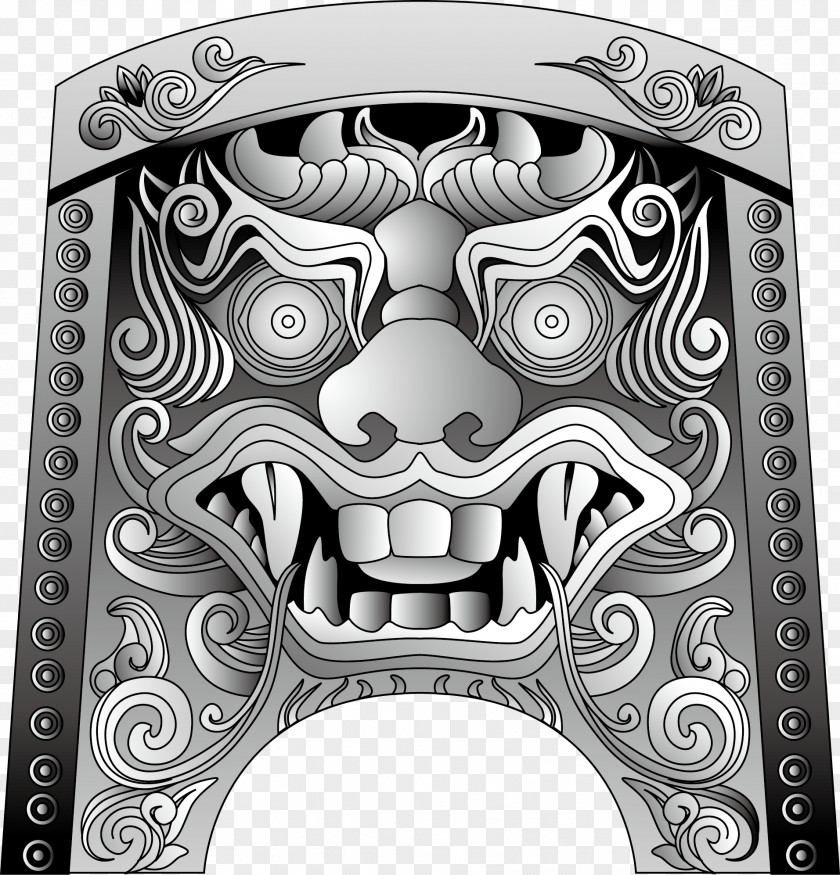 Animal Shield China Budaya Tionghoa Mask Oni PNG