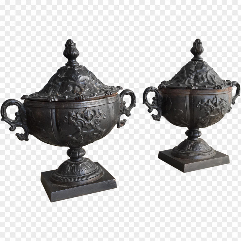 Iron Urn Cast Vase Bronze PNG