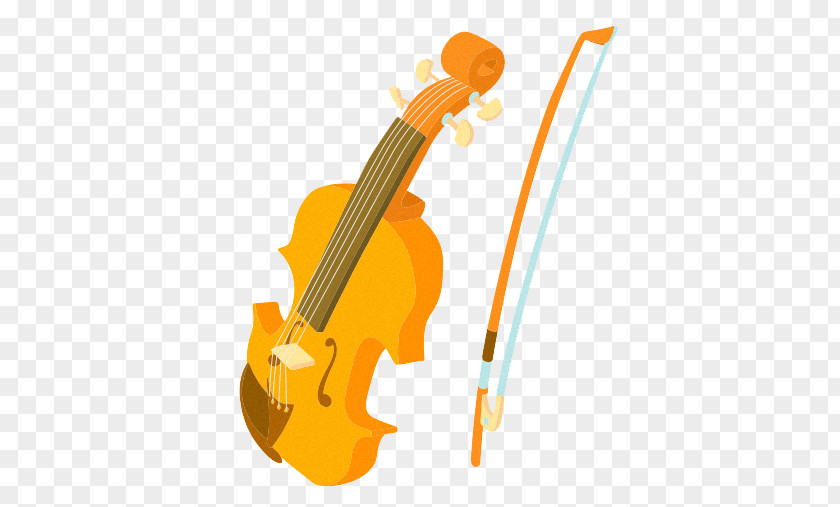 Yellow Violin Double Bass Musical Instrument String PNG