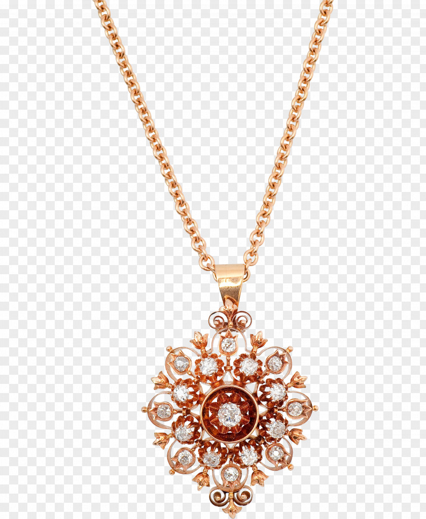 Gold Diamond Necklace Locket Jewellery PNG