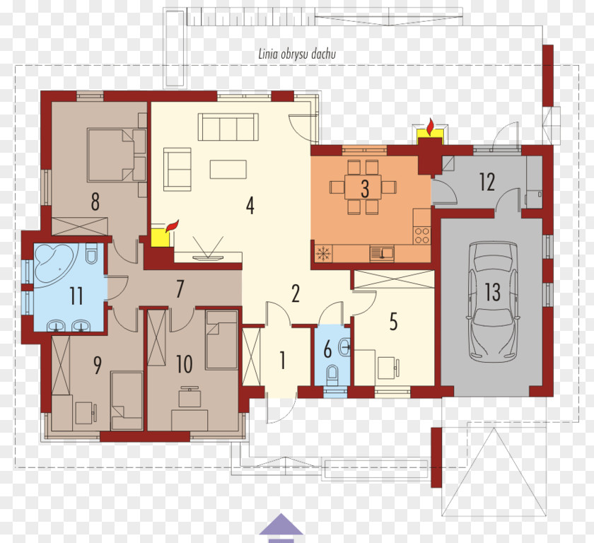 House Floor Plan Architecture Project PNG