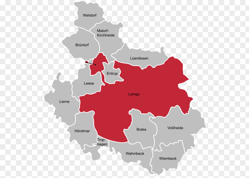 Westphalia Lieme Locator Map Brake Matorf-Kirchheide PNG