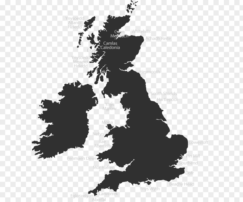 United Kingdom British Isles Blank Map Vector Graphics PNG