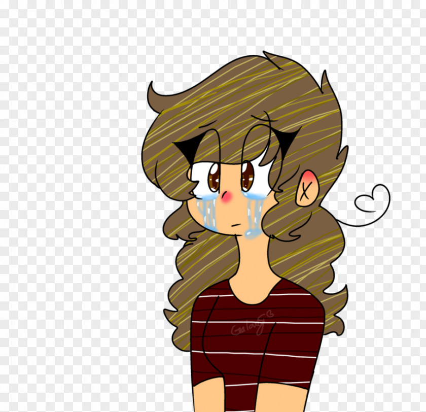 Design Brown Hair Cartoon PNG