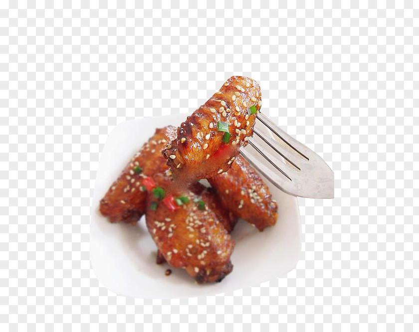Fork Forked Chicken Wings Buffalo Wing Barbecue Meatball Food PNG