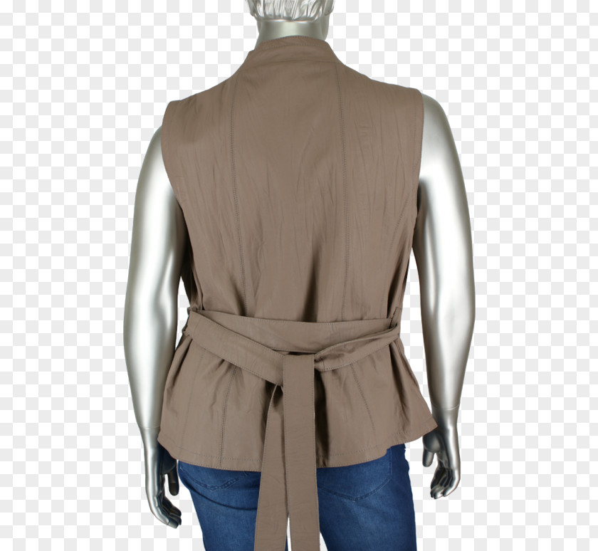 Rino Sleeve Waist Khaki Blouse Outerwear PNG
