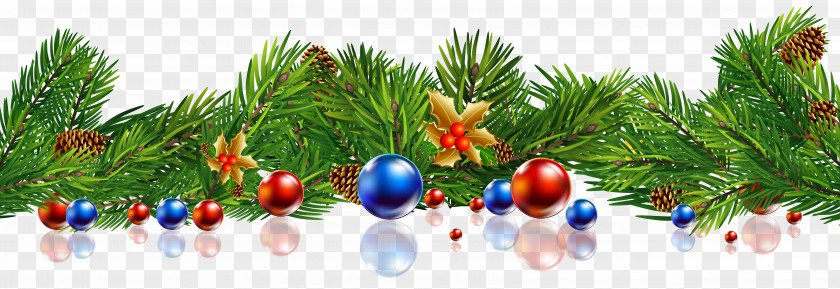 Transparent Christmas Pine Decor Balls Clipart Image New Year Clip Art PNG