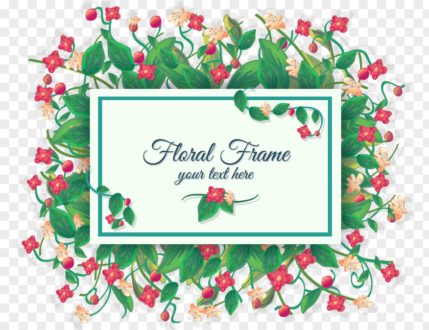 Watercolor Floral Border Vector Material Painting PNG