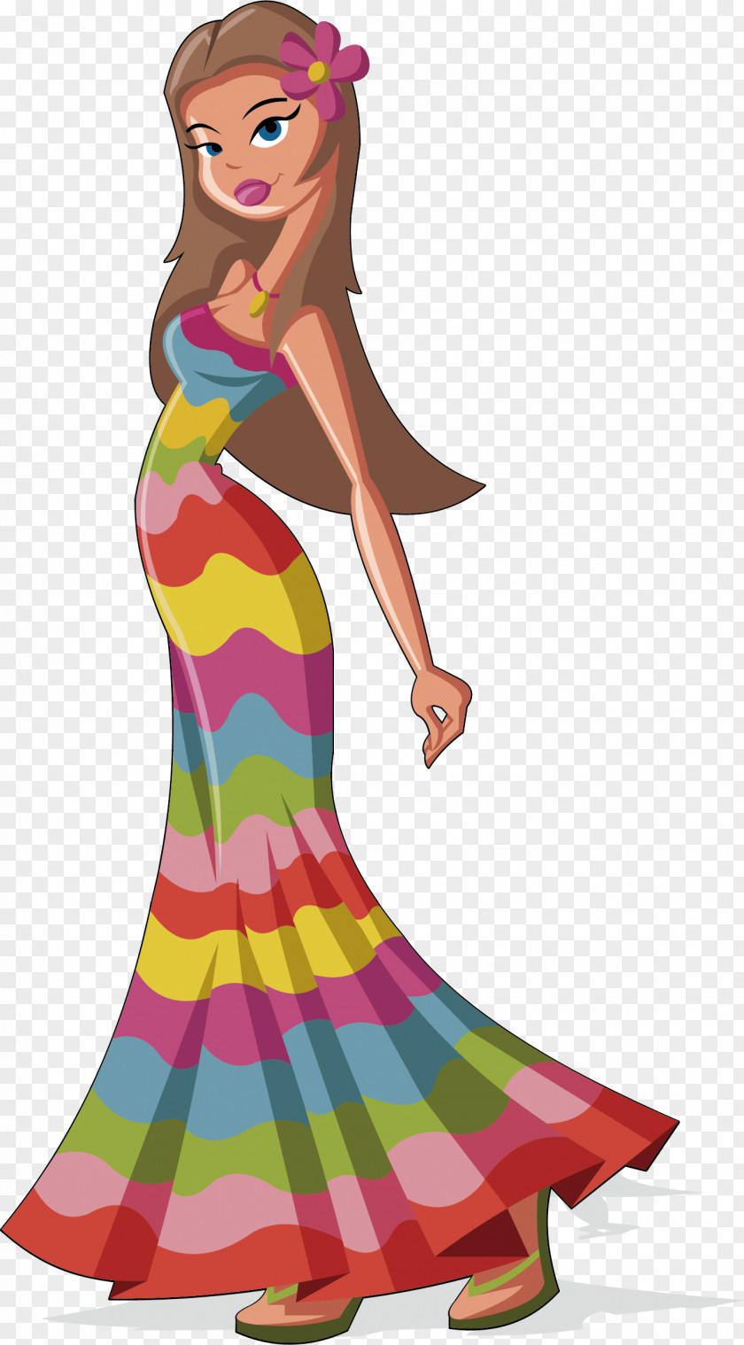 Cartoon Woman Illustration PNG