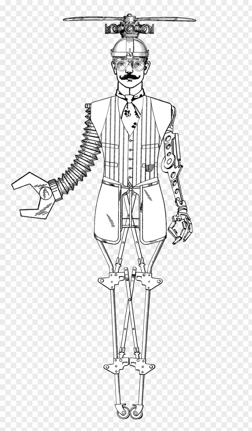 Steampunk Machine Sketch Drawing Illustration Line Art Cartoon PNG