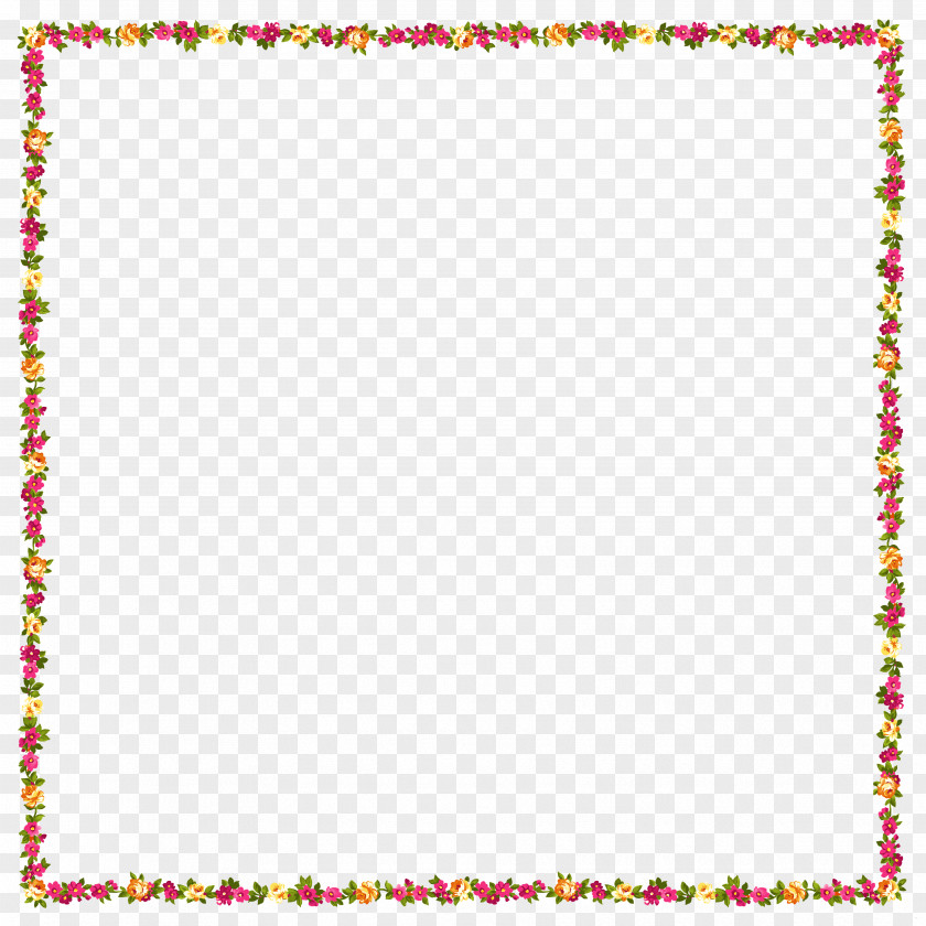Pink Flower Border Picture Frames Clip Art PNG
