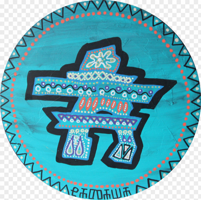 Inuksuk Turquoise Font Pattern Badge PNG