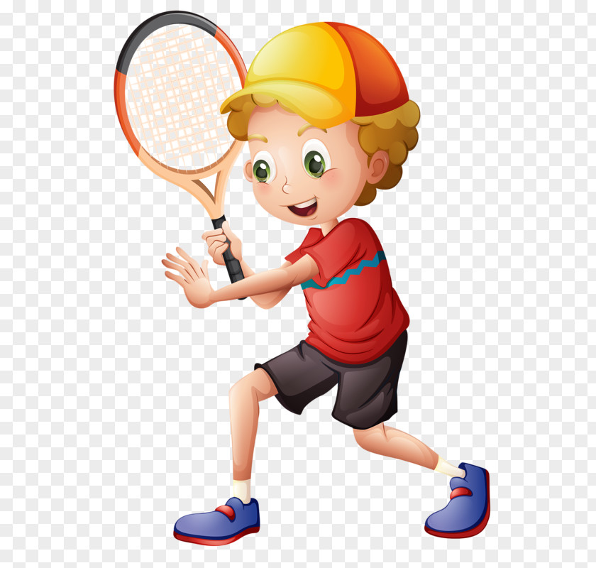 Kids Cartoon Tennis Sport Stock Photography PNG