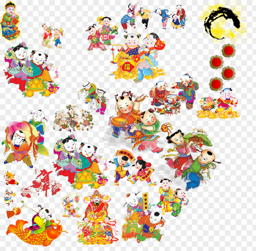 Chinese New Year Doll Style China Euclidean Vector PNG