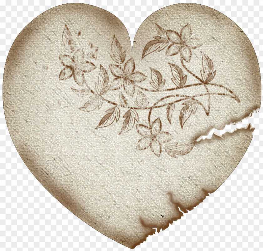 Heart Leaf Beige PNG