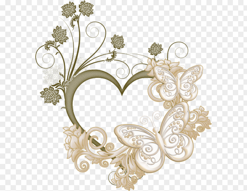 Love Butterfly Frame Heart Picture PNG